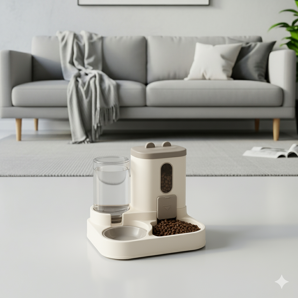 2-in-1 Automatic Cat Food & Water Dispenser